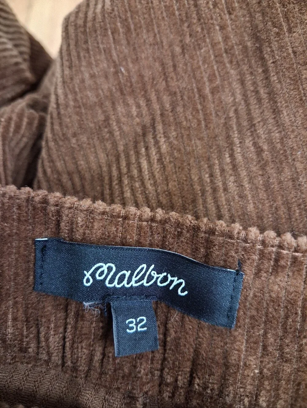 Malbon Golf Brown Corduroy Pants Mens 32X32 Embroidered Logo Straight Leg